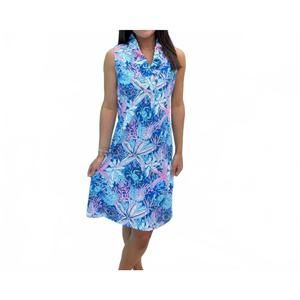 NEW SIMPLY SOUTHERN ruffleneck reef v-neck tank mini dress in reef
